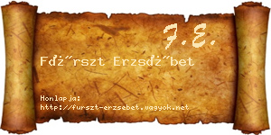 Fürszt Erzsébet névjegykártya